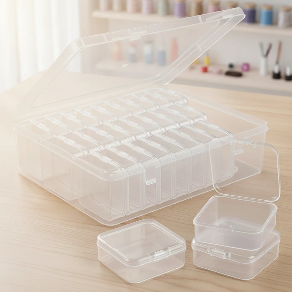 DIY Diamond Painting Embroidery Storage Box, Nail Art Jewelry Rhinestone Mosaic Storage Container, Multifunctional Storage Box