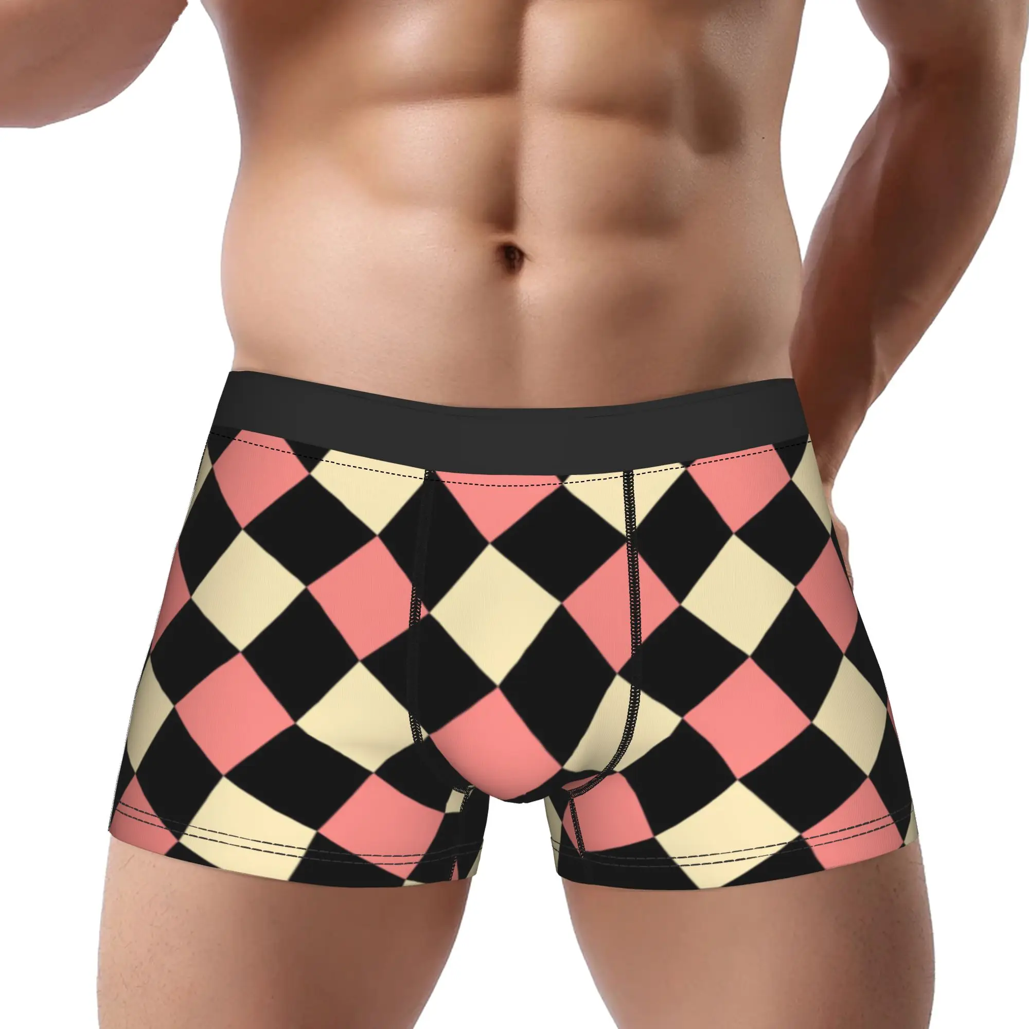 Check Pattern (2) Checkerboard Underpants Homme Panties Man Underwear Comfortable Shorts Boxer Briefs