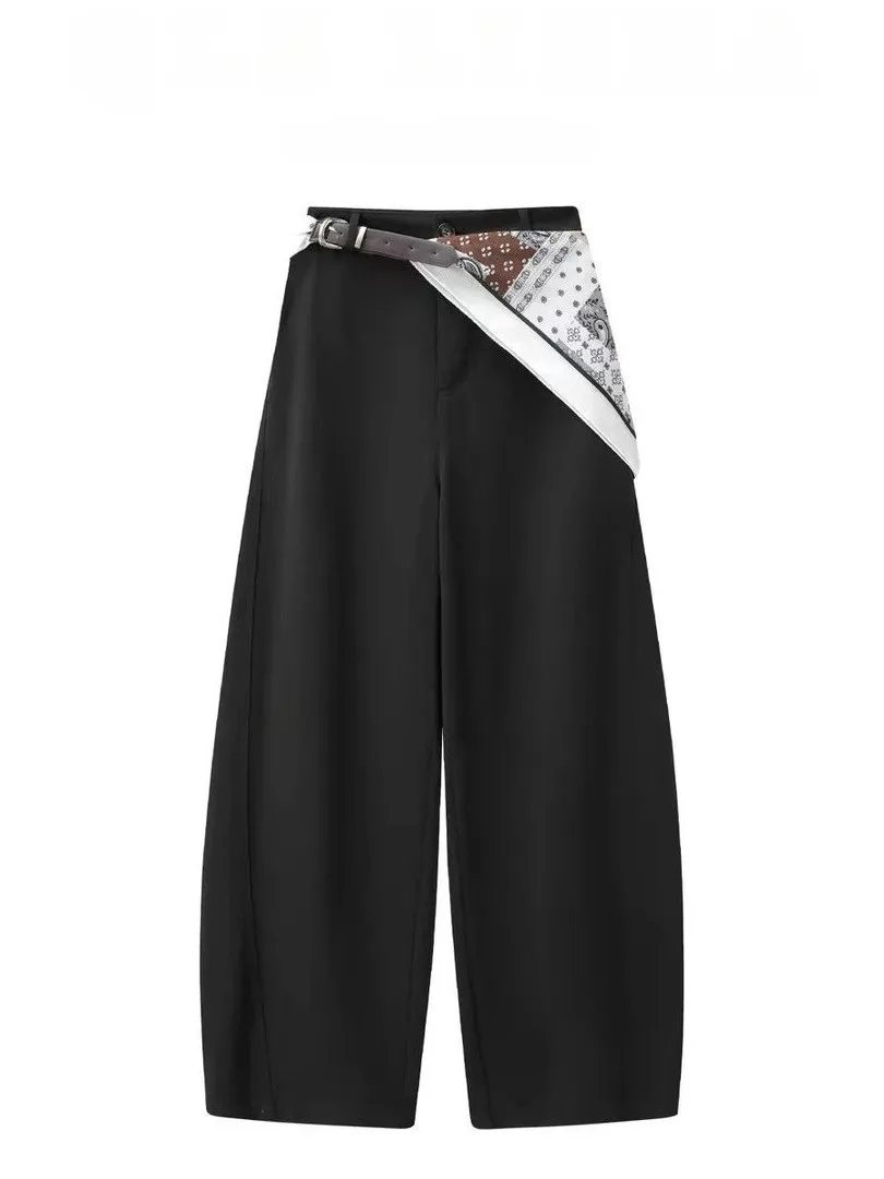 Calças de Cintura Alta Plus Size com Pernas Largas, Confortáveis e Respiráveis para o Verão, Roupas Versáteis para Homens e M...