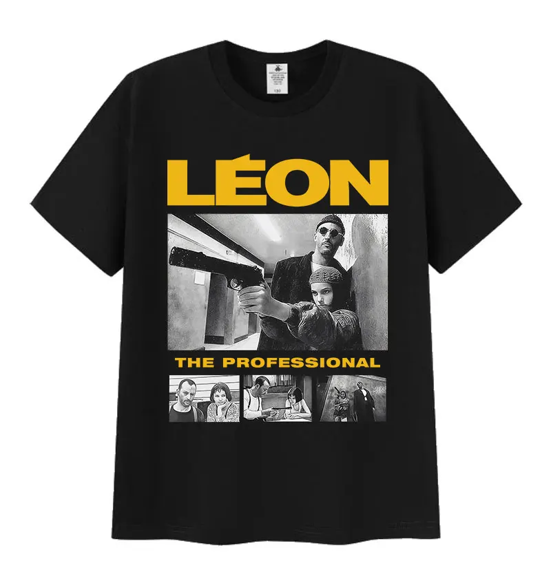 Movie Leon The Professional Graphic T Shirt Men's Fashion O-Neck Short Sleeve T-shirts Vintage High Quality Cotton Tops T-shirt