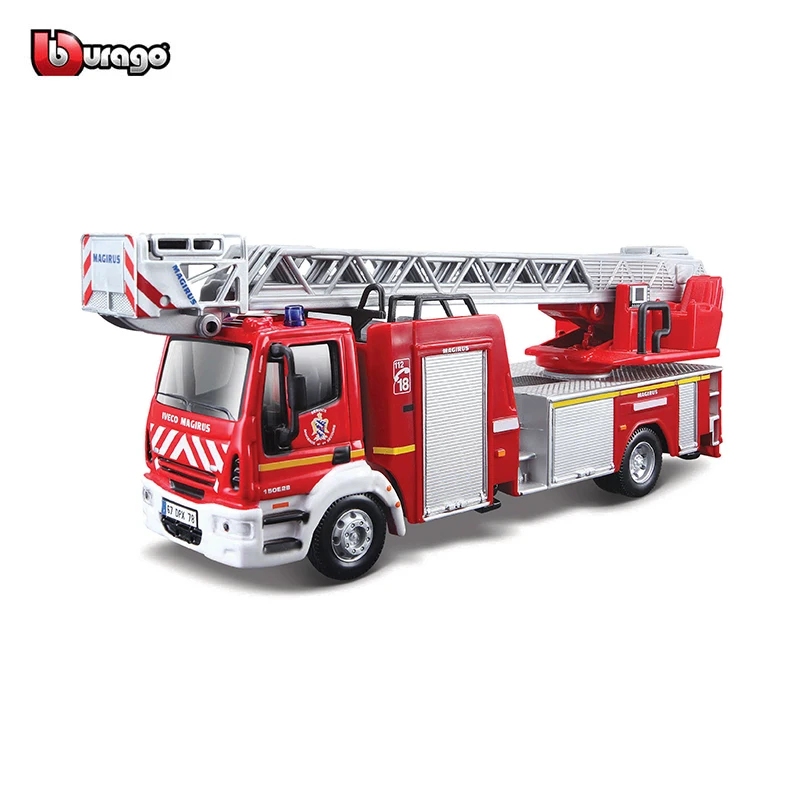 Bburago 1/50 Emergency Force Iveco Magirus 150E 28 model Alloy Luxury Vehicle Diecast Cars Model Toy Collection Gift