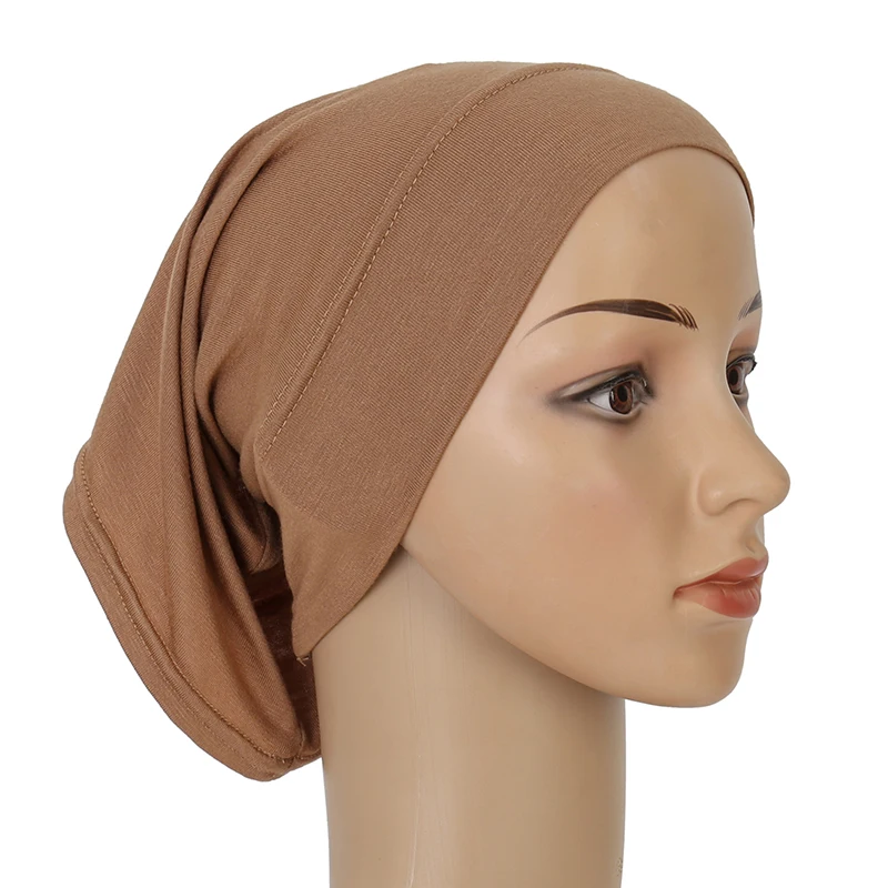 Katoen Modale Innerlijke Hijab Undercap Moslim Tulband Islam Underscarf Hijab Motorkap Zachte Stretch HIjabs Tube Cap Turbante Mujer 2028