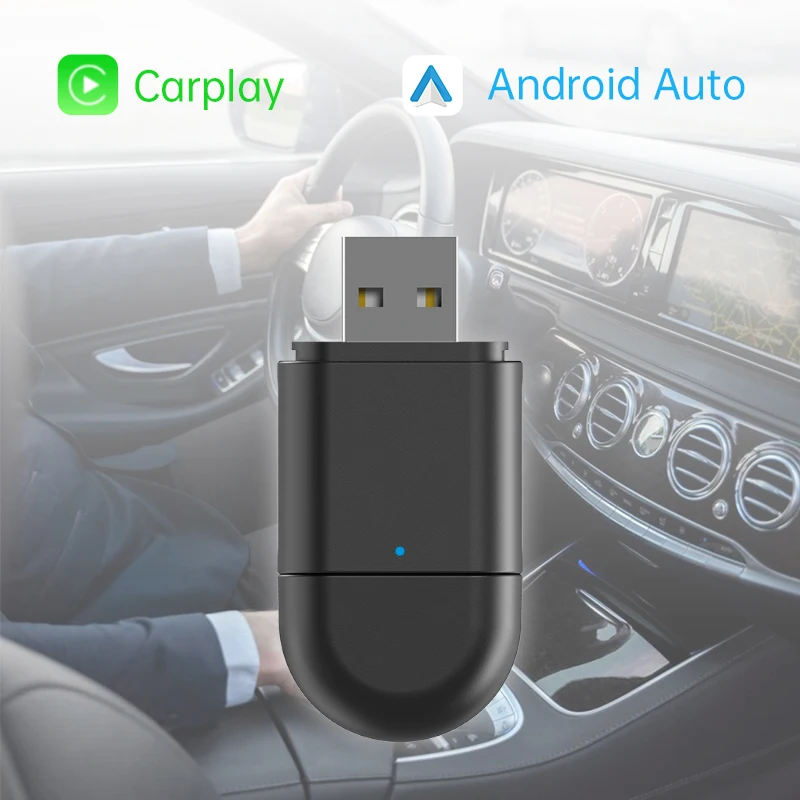 Universal Wireless Carplay Adapter OEM ODM Carplay Android Auto 2-in-1 USB&Type-C Dual Connector Carplay Box