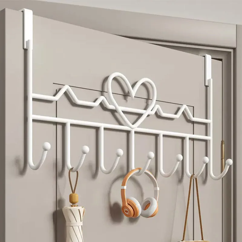 Heart-shaped Door Behind Hook Storage Wall Hanging Clothes Hanger Hook Punch-free Hanger Bedroom Storage Organizer Accessories