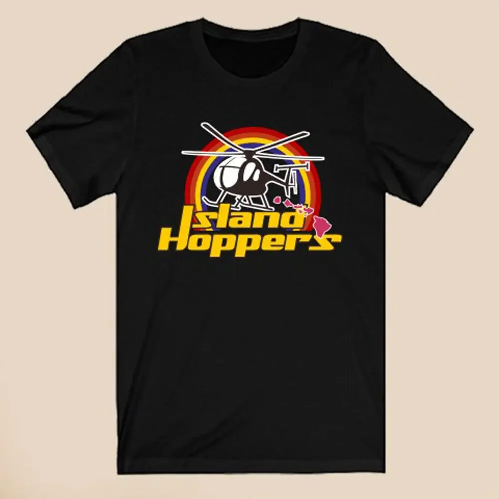 Camiseta negra para hombre Island Hoppers Magnum PI Helicopter talla S-5XL camisetas de alta calidad 100% algodón de manga corta