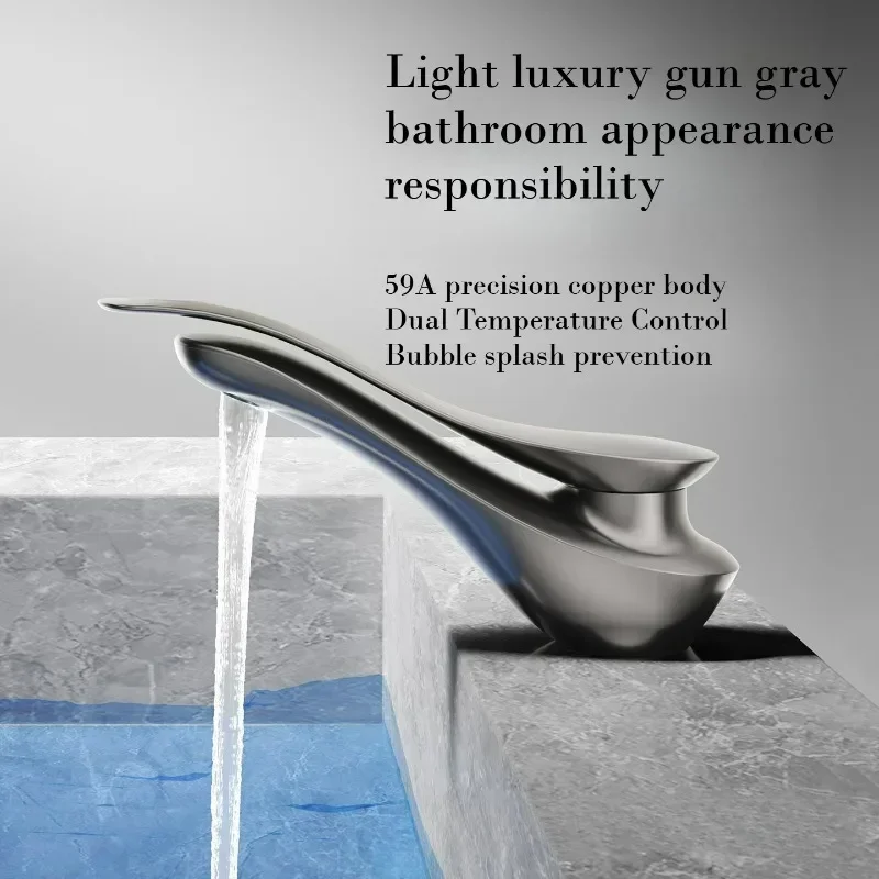 Solid Brass Single Handle Bathroom Sink Faucet Deck Mounted Cold And Hot Water Mixer Crane Tap for Bathroom 3