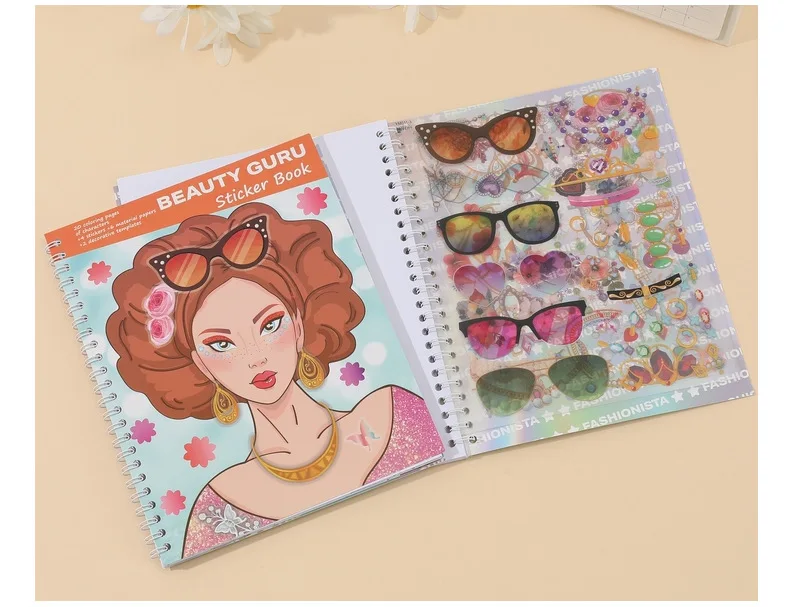Nuevo libro de pegatinas de vestir, conjunto de libros para colorear a la moda, accesorios de Anime Kawaii, regalos bonitos de dibujos animados, juguetes creativos DIY