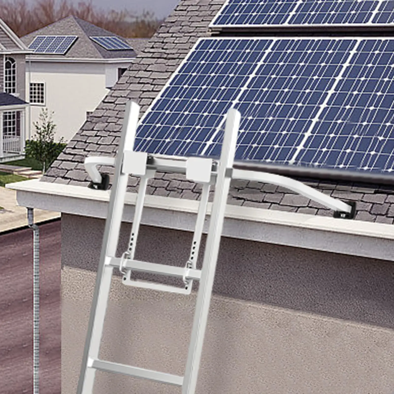 

Ladder Stabilizer Rubber End Caps Steel Wall Standoff Safety Bar for Portable Ladder Roof Maintenance