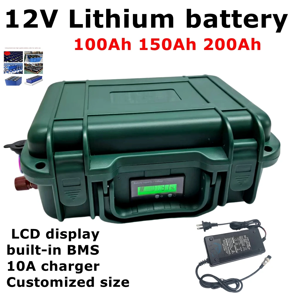 Batterie au lithium BMS pour moteur de bateau à la traîne, 12V, 200Ah, 100A, accessoires de hors-bord, montres, briquet Laguna e