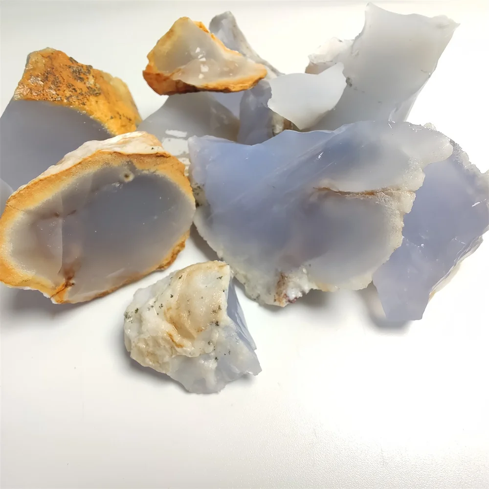 Natural Blue Chalcedony Rough Agate Mineral Specimen For Jewelry Making DIY Bracelets Home Decoration Stone