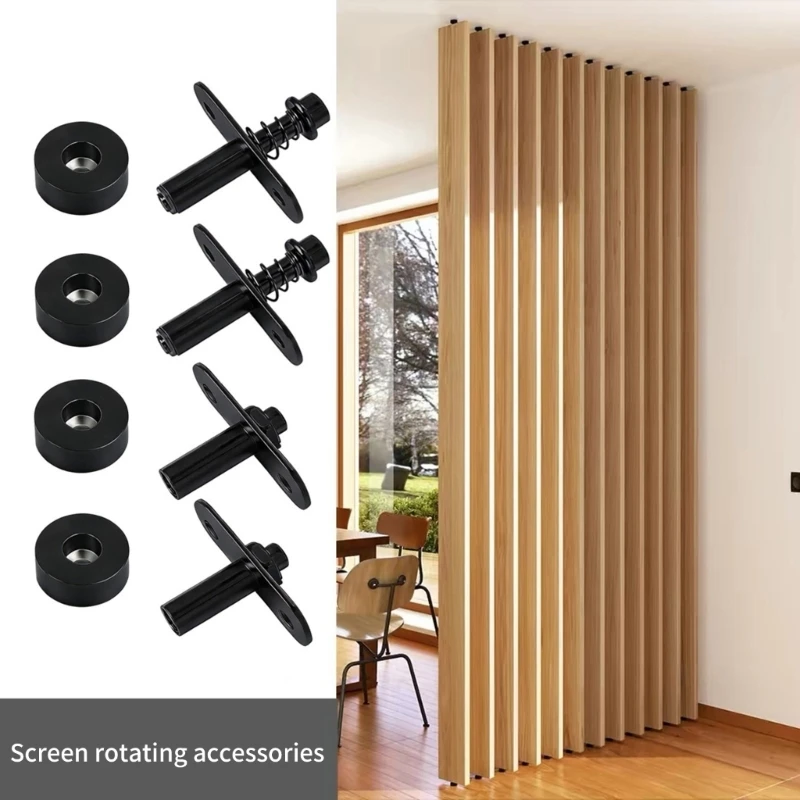 Rotating Installation Hardware Divider Panel Motion Hardware Set with Top and Bottom Mount Bases Screws Adjustment Tool for