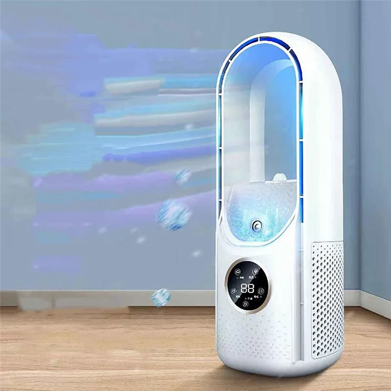 Electric USB Multifunctional Leafless Fan Household Desktop Humidification Fan Timing Air Conditioning Fan