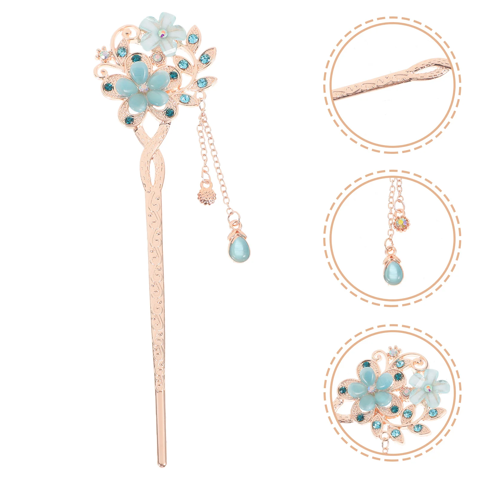 

Chinese Hairpin Vintage Sticks Chopsticks Women Snake Tassel Fork Accessory Clip Traditional