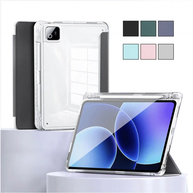 

For Xiaomi Pad 8 Case MiPad 8 Pro 11.2 inch Magnetic Fold Stand Acrylic Back Funda Xiaomi Pad 7 Pro Mi Pad 7 2024 Tablet Cover