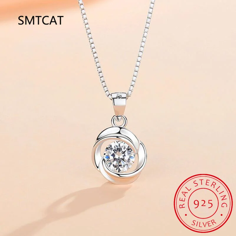 1CT D Color Moissanite Pendant Necklace For Women GRA Certified S925 Silver Wedding Engagement Neck Chain Jewelry Gifts