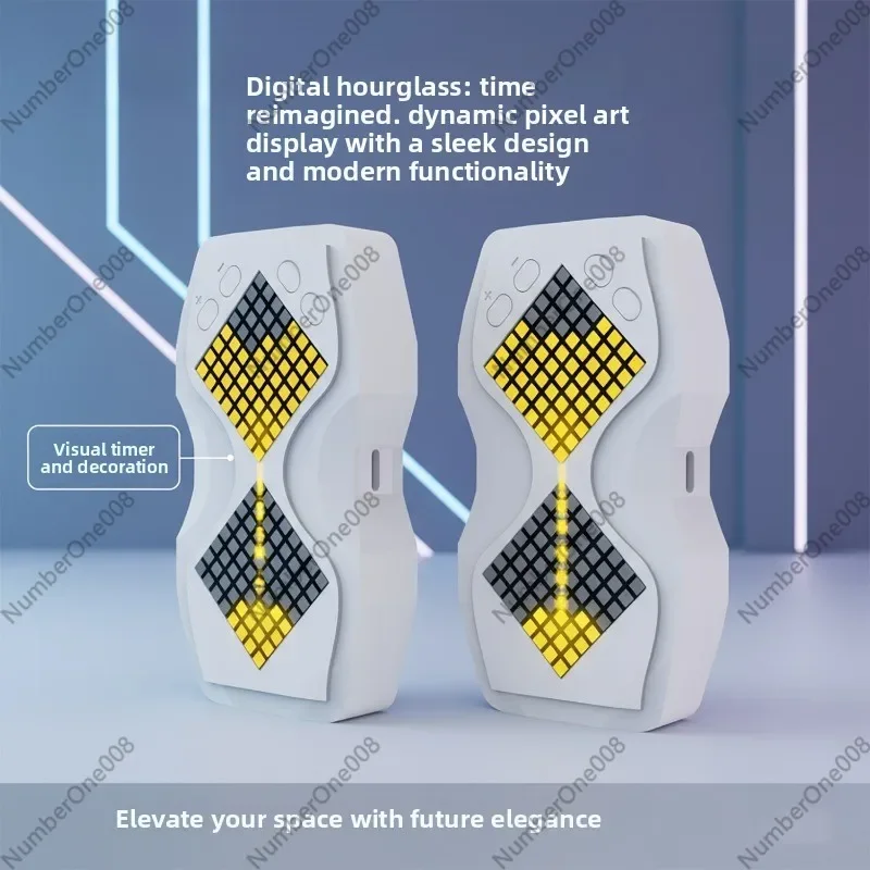 Digital Hourglass Timer Visual Timer 0-60 Minutes Gravity Sensor Hourglass Adjustable Light Magnetic Attachment