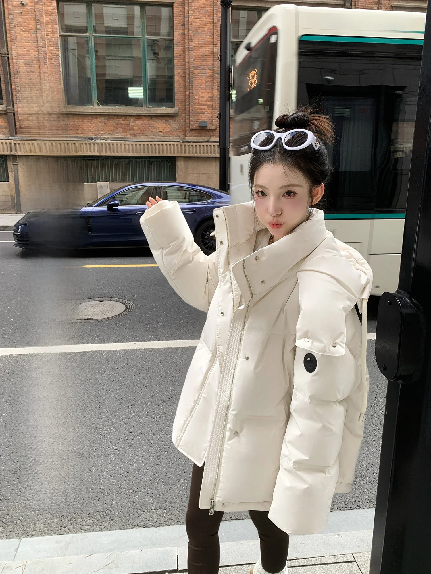 

Umei Qique White Day Fsy Women's Parka Coat Winter Warmth Hooded Dstring Du down Jaet Outerwear Commute Sle