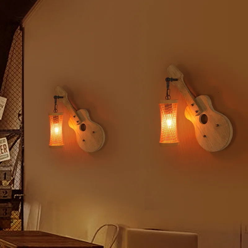 Creative Wooden Art Personalized Wall Lights Restaurants Coffee Restaurants Music Restaurants Bars Pubs Bar Counter Wall Lights