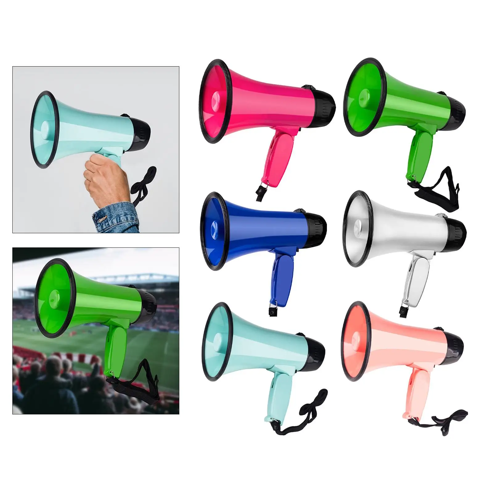 Handheld Bullhorn Megaphone Voice Recording 25W Alarm for Soccer, Football, image 4