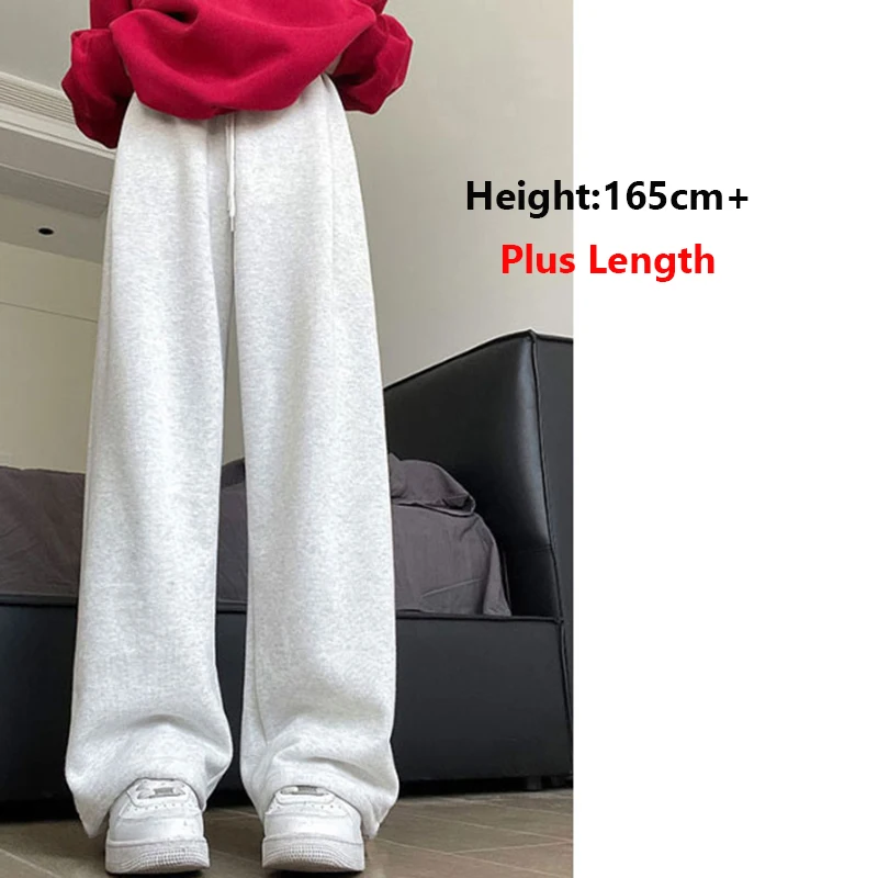New Autumn Women Casual High Waisted Long Pants Lady Korean Style Solid Cotton Elastic Wide Leg Straight Leg Streetwear Trousers