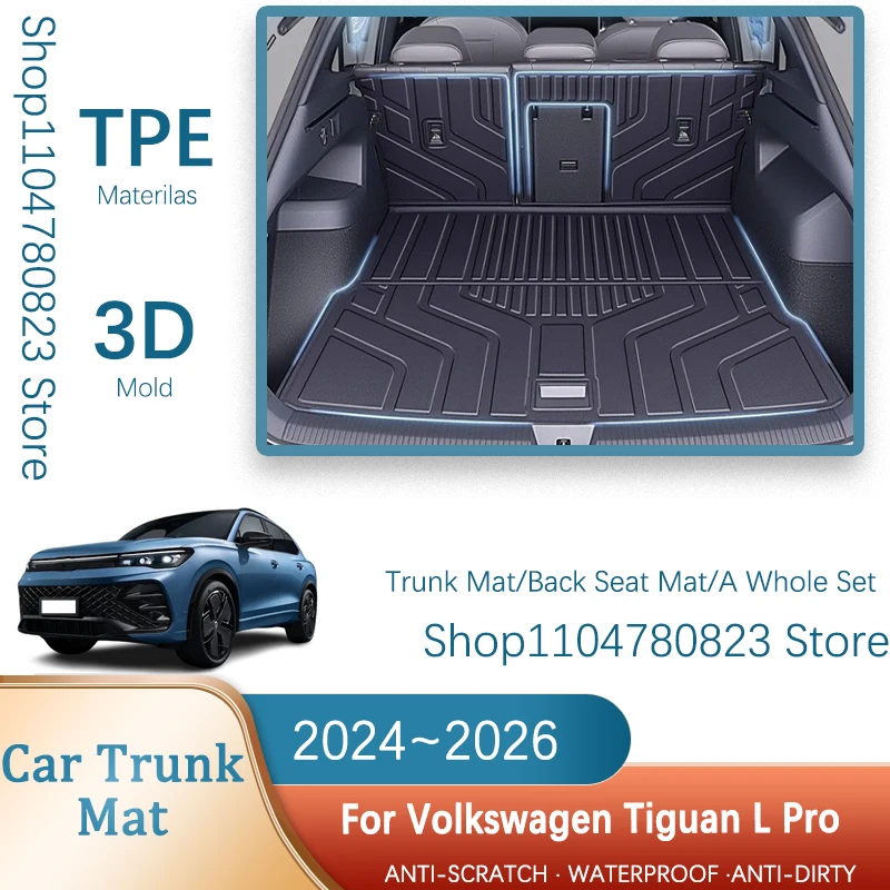 

Car Trunk Mats For VW Volkswagen Tiguan L Pro R-Line CT1 2024 2025 2026 5seat Waterproof Cargo Liner Storage Pad Car Accessories