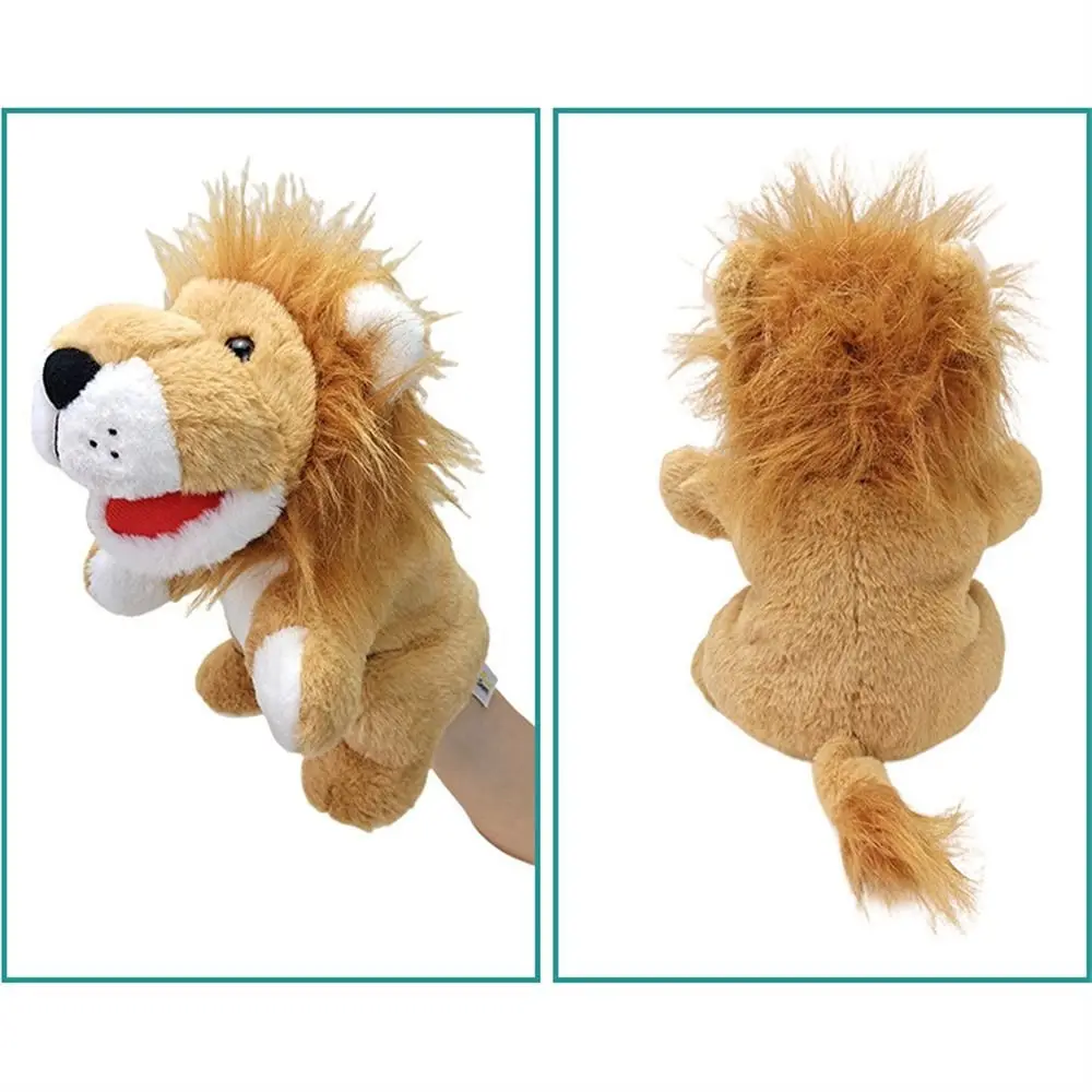 Jungle Animal Animal Hand Puppets Elephant Lion Monkey Leopard Plush Hand Doll Movable Mouth Giraffe Tiger Imaginative Play