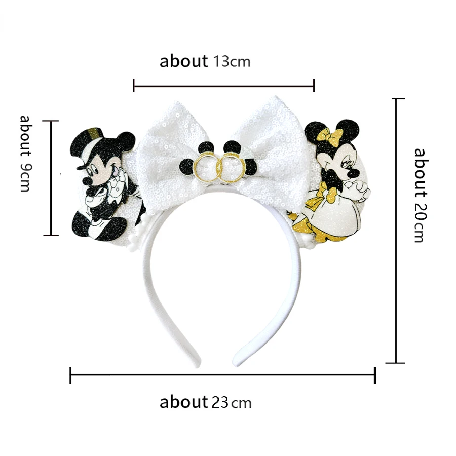 2024 Newest Mickey Minnie Ears Headband Christmas Festival Party Sequins Bow Kid Adult Hairband Women Girl Hair Accessories Gift