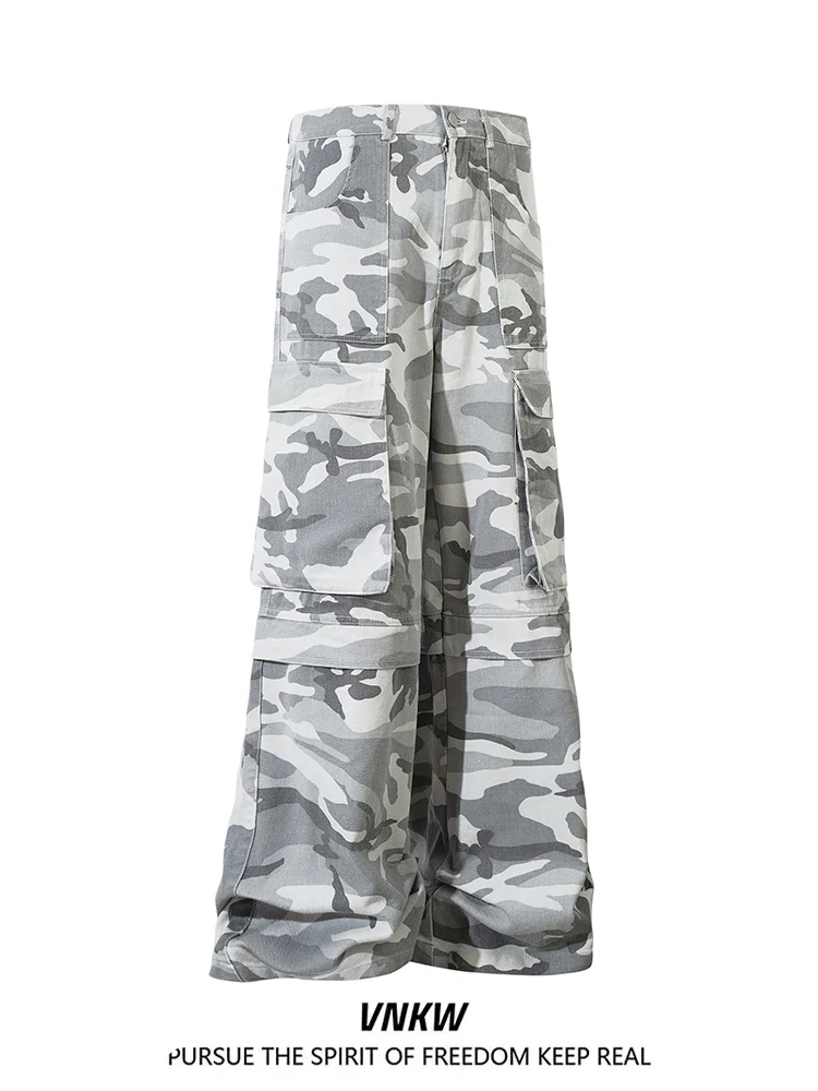 

Повседневные камуфляжные прямые брюки для спецодежды, свободные широкие брюки для поездок на работу и отдыха, молодежные хлопковые брюки