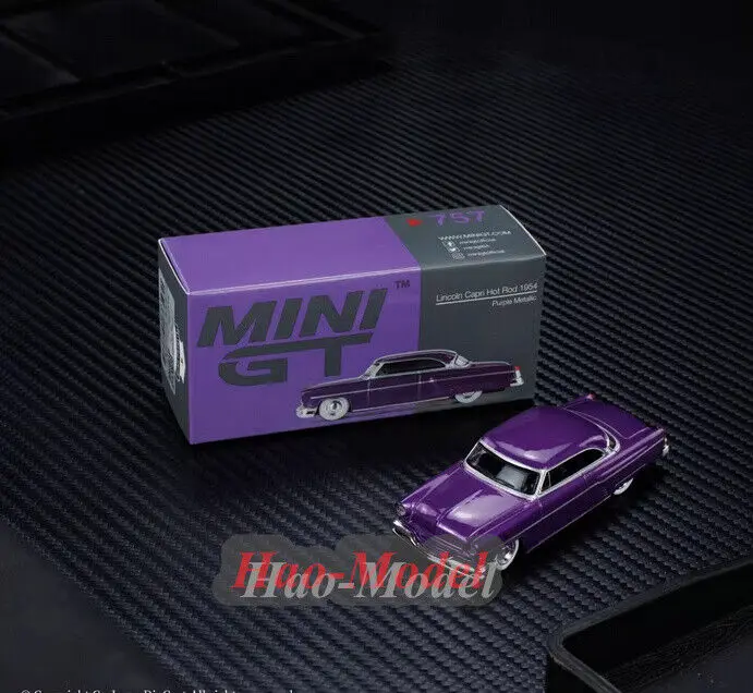 MINIGT 1/64 For Lincoln Capri Hot Rod 1954 Model Car Alloy Diecast Metal Simulation Boys Birthday Gift Hobby Display Ornaments