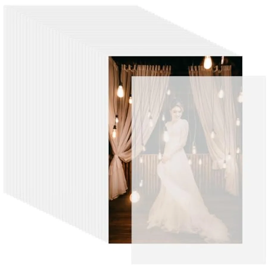 

pcs Translucent Vellum Paper for Wedding Photo Cover, 5x7 Inch Printable Trace Paper for Invitations DIY Printing Wedding Photo