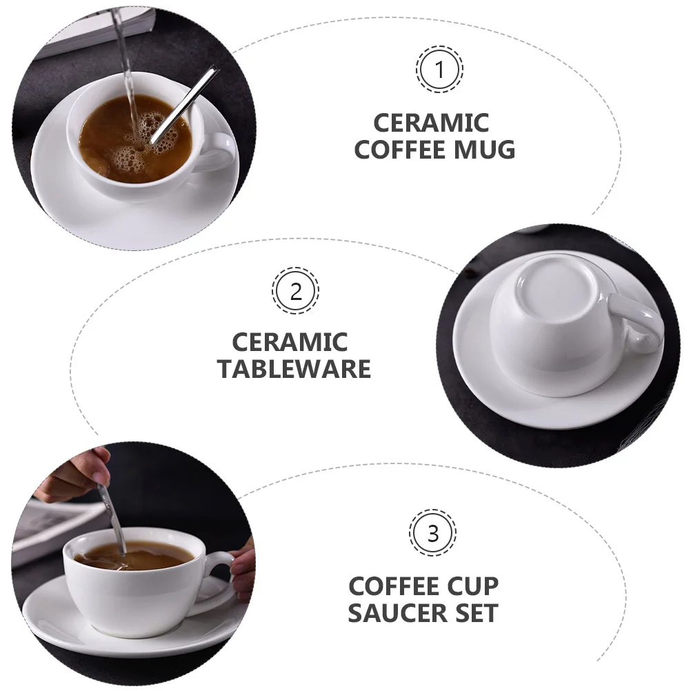 1 مجموعة فنجان القهوة طقم أطباق السيراميك الأبيض 250 مللي القدح للشاي الساخن الشوكولاته المياه المنزل مكتب مقهى مطعم استخدام شاي بعد الظهر