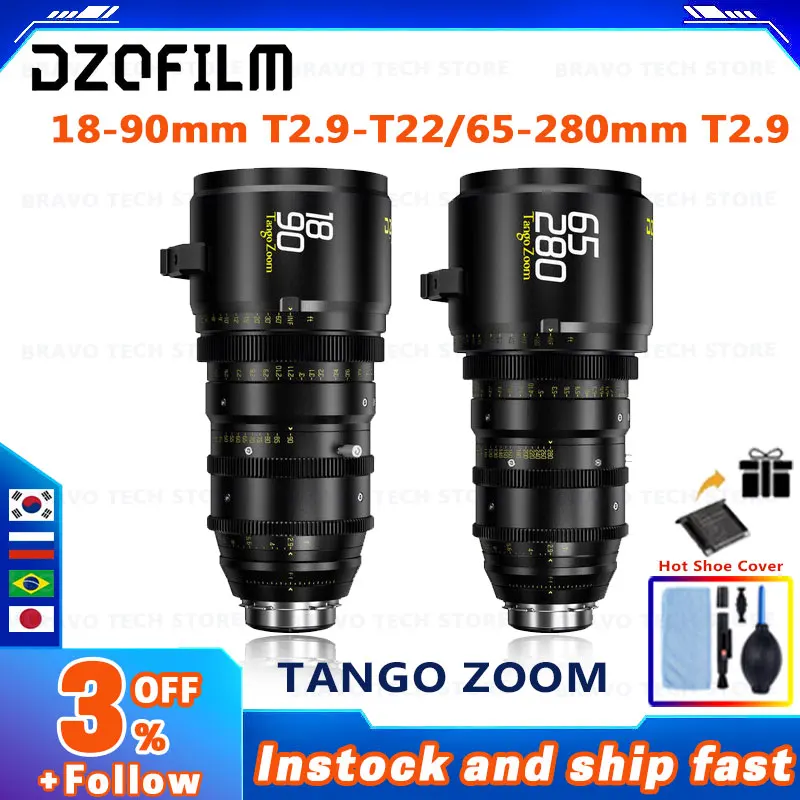 DZOFilm Tango Zoom 18-90mm T2.9-T22/65-280mm T2.9/4-T22 Super 35 Bundle (ARRI PL & Canon EF Feet)