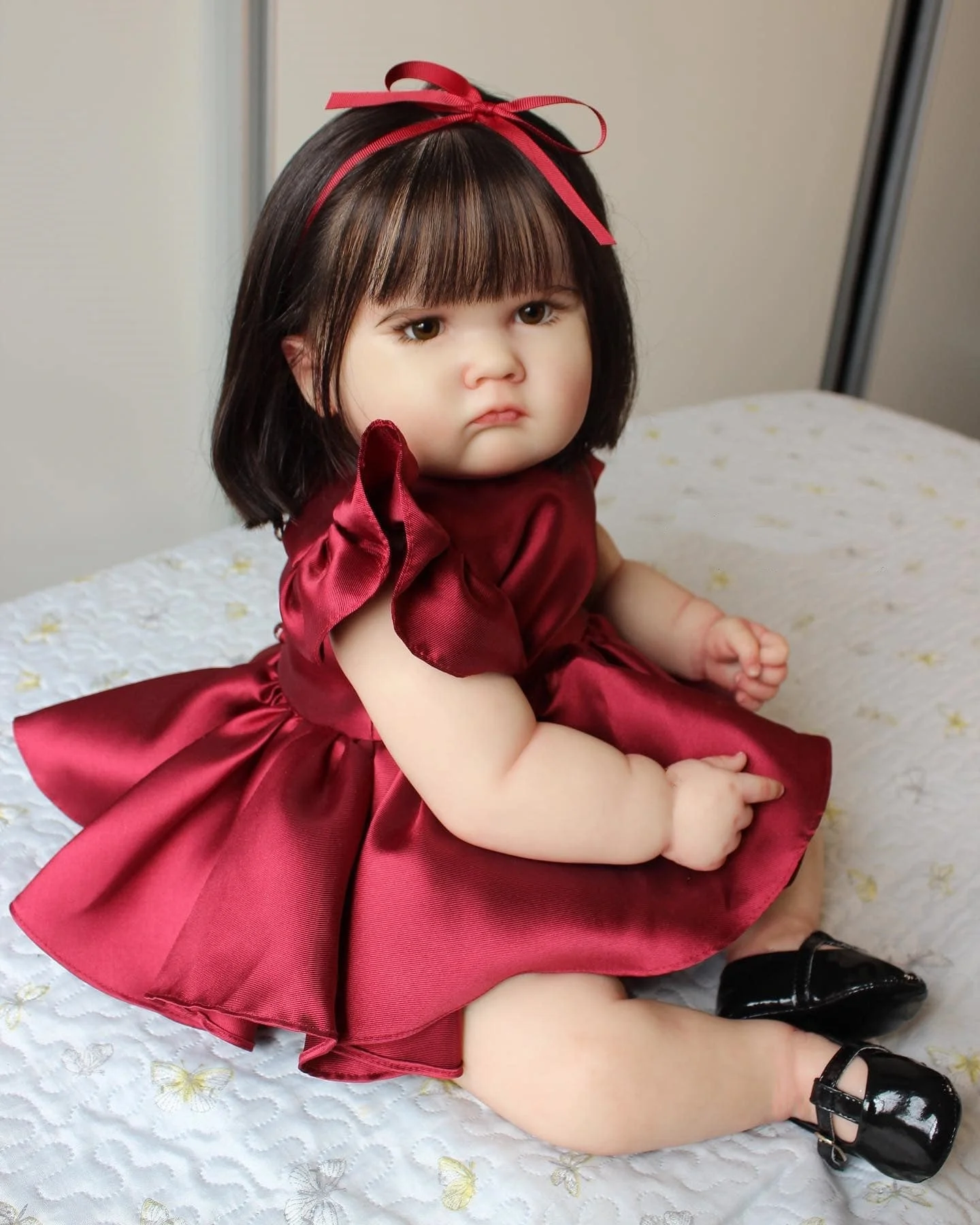 

60 CM Soft Vinyl Cloth Body Reborn Baby Doll Toy For Girl Like Real Big Fat Princess Toddler Doll Kid Birthday Gift Play House