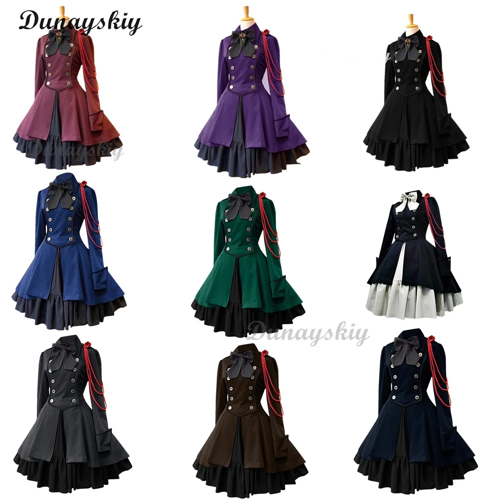 

Medieval Victorian Renaissance Vintage Black Lolita Dresses for Gothic Renaissance Coat Ruffle Classic Halloween Sweet Lolita