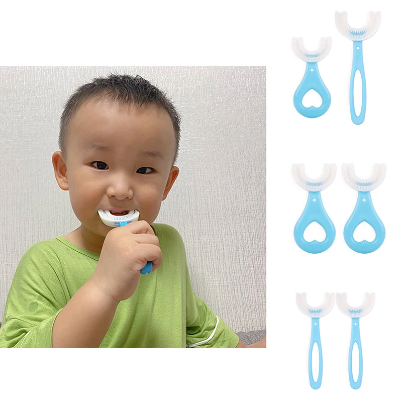 Baby Toothbrush Children 360 Degree U-shaped Child Toothbrush Teethers Baby Brush Silicone Kids Teeth Oral Care Cleaning