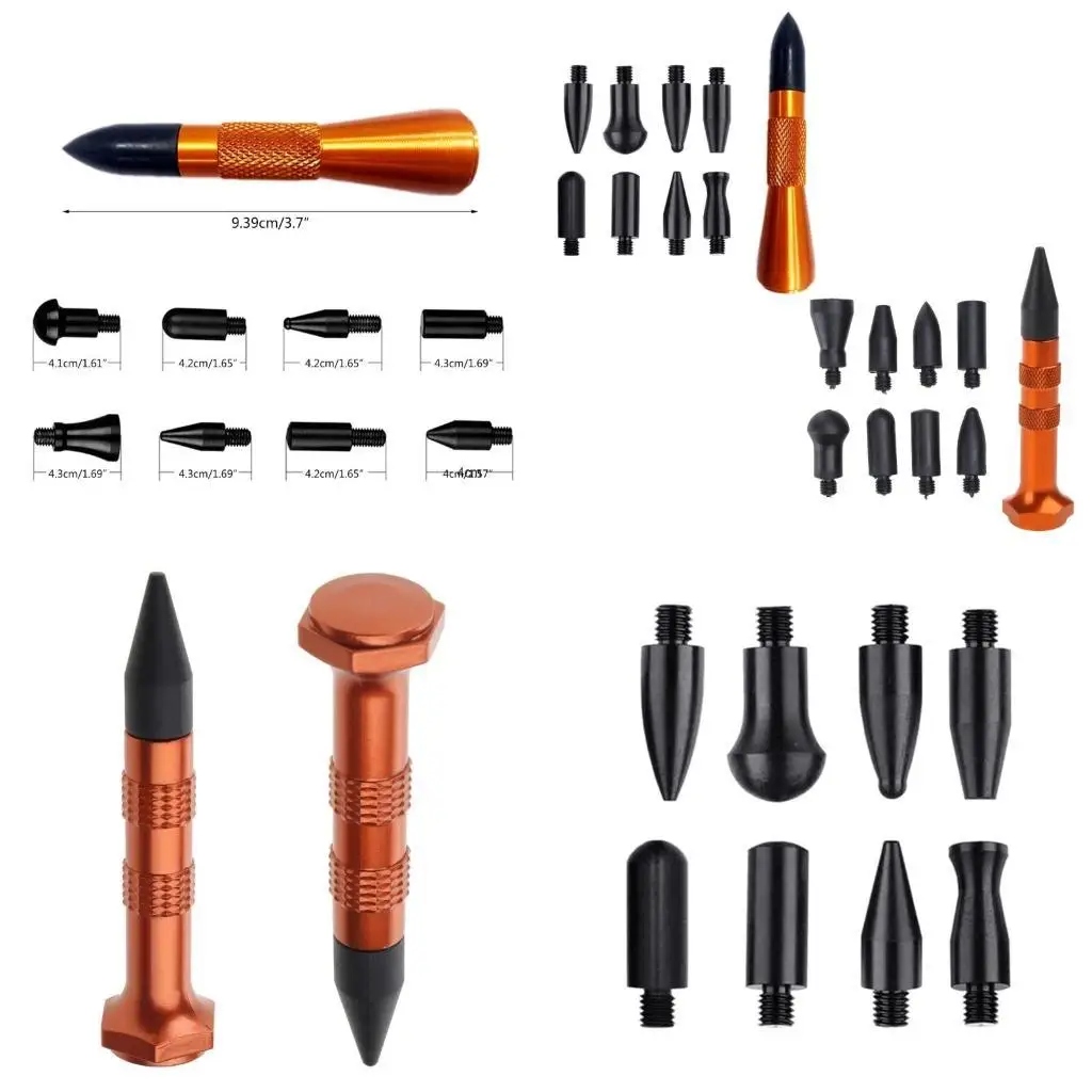 

R9UF 9pcs/SET автомобильный- автомобильный металлический инструмент для ремонта Dent Multi-Head Dent Выравнивание ручки.