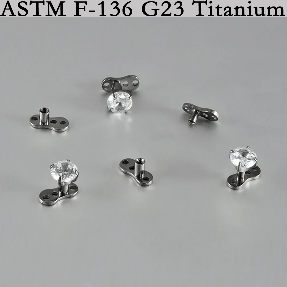 G23 Titanium Surface Piercing Double Threaded Dermal Anchor