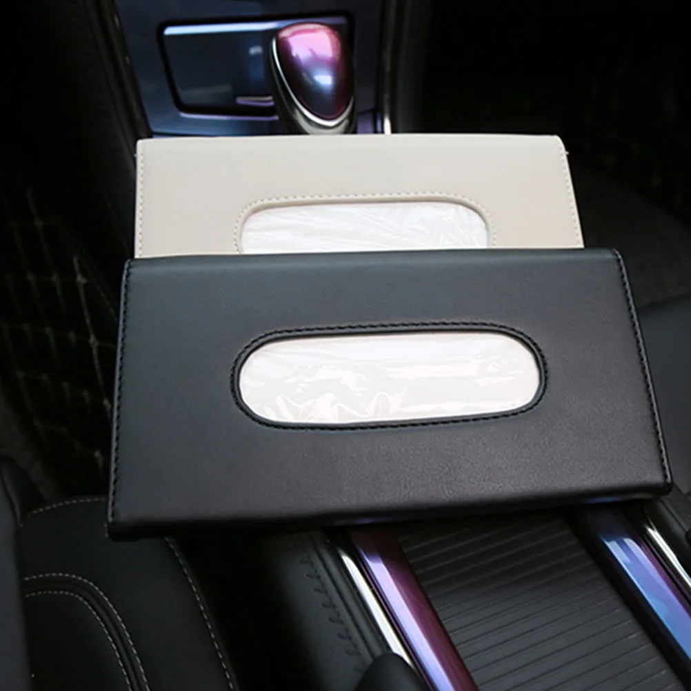 

1pcs PU Tissue Box for Visor Napkin Holder Thickened Auto Decor Fit Most Tissues Paper