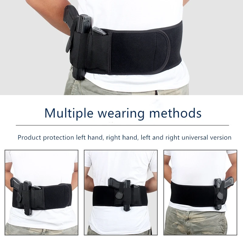 Portable Hidden Holster Belly Gun Holster Tactical Pistol Holster Belt Concealed Carry Waist Band Pistol Holder