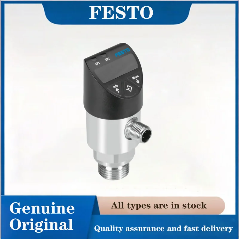 Sensor de Pressão FESTO 8022840-SPAW-B11R-G12M-2NV-M12 Sensor genuíno da série SPAW com tela de exibição Acessórios pneumáticos