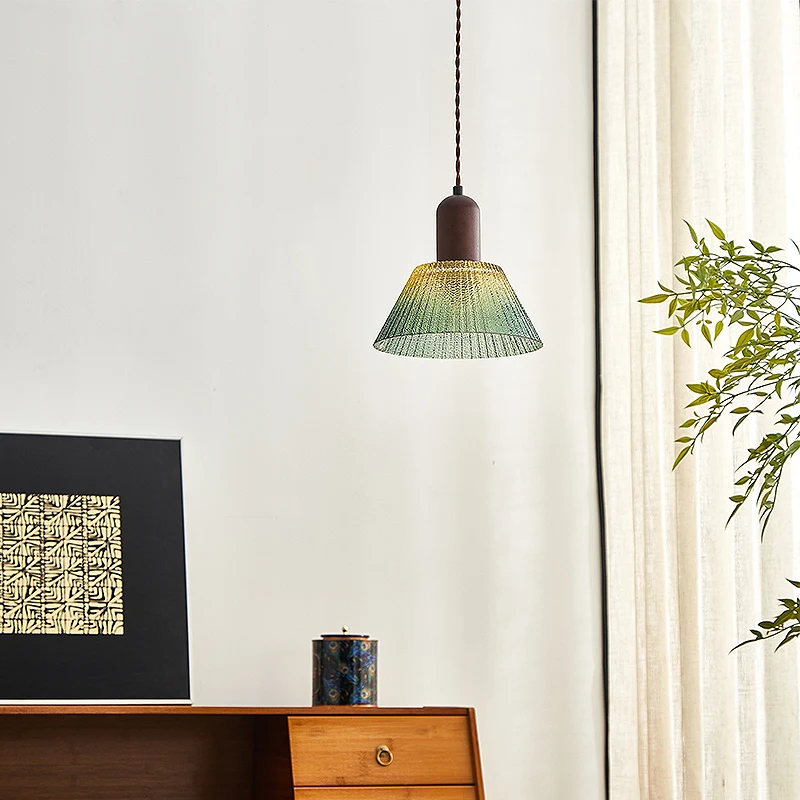 Vintage Pendant Light Glass Pendant Lamp Reative Living Room Lamp Simple Bedside Lamp Japanese-style LED Hanging Loft Lighting