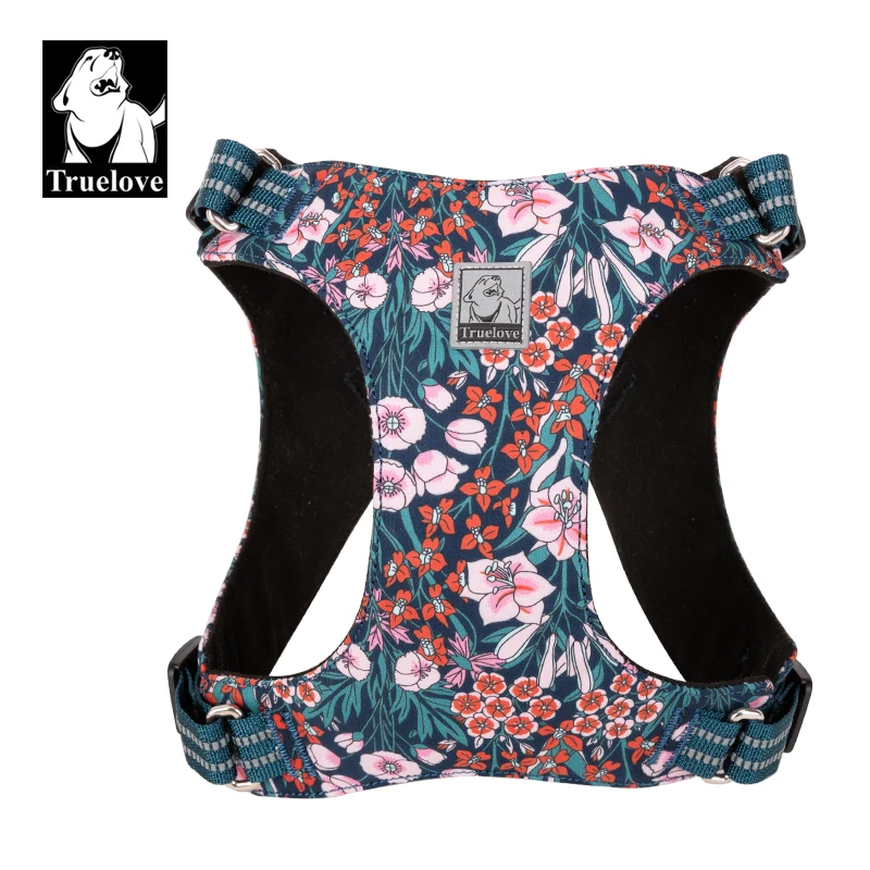 Truelove Pet Harness Floral Floral Doggy Harness Dog Vest Type Dog Walking Chain Small Medium Puppy Cat Printed Cotton TLH1912