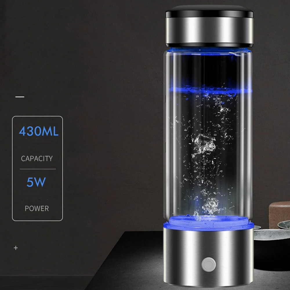 2023 Hydrogen Water Bottle Filter ORP Generator Maker Hydrogen-Rich Energy Cup Healthy Anti-Aging Alkaline Electrolysis Ionize