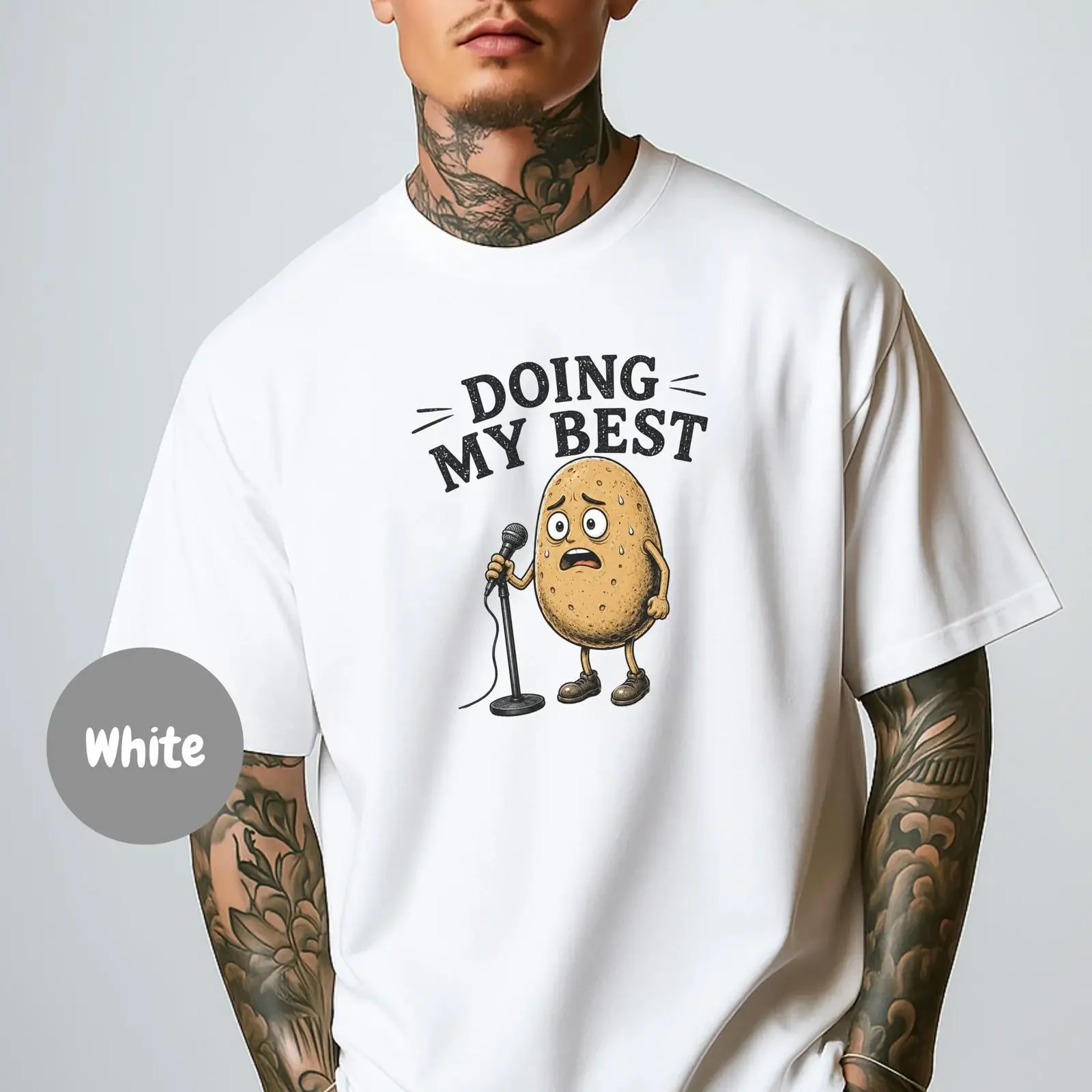 Doing My Best Funny Anxious Potato T shirt Quirky Humor Relatable Saying Cute for  vintage Washed Slightly designer clothes