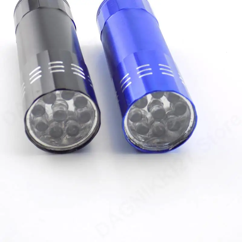 9LED UV Ultraviolet Flashlight Fluorescent Flash Torch Light lamp Purple blacklight Ultra Violet linterna AAA battery Money V27