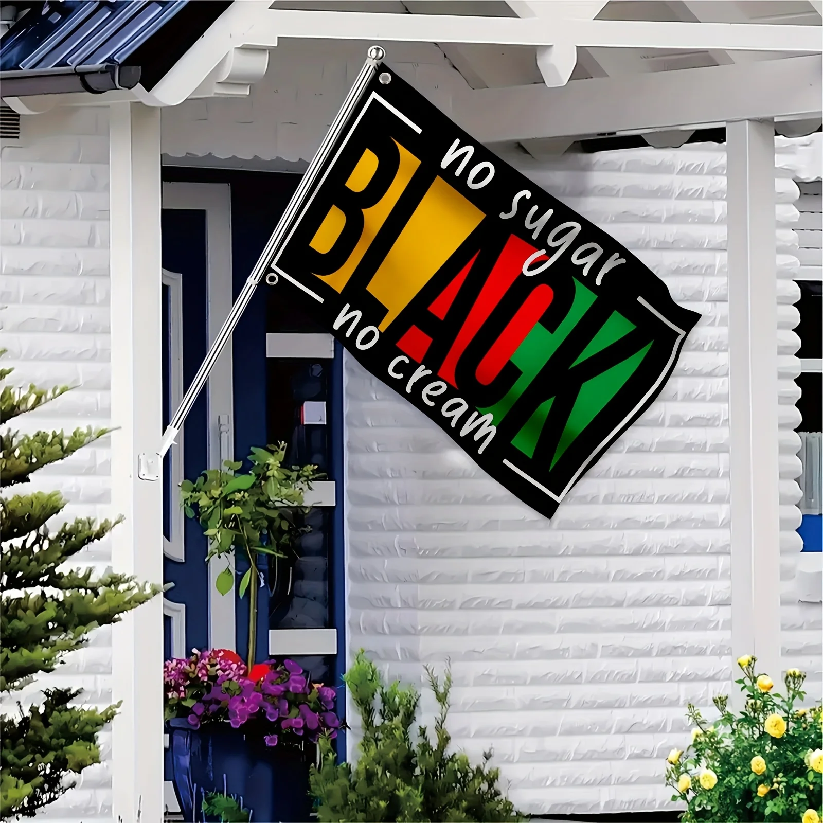 No Sugar Black No Cream Juneteenth Freedom Flag 3x5ft 4x6ft Polyester Flag with Grommets for Patio Garden Home