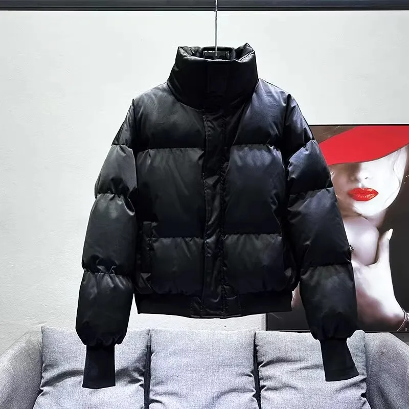 

Утепленная хлопковая куртка однотонного цвета с воротником-стойкой, мужская зимняя теплая куртка свободного кроя с длинными рукавами, повседневная.