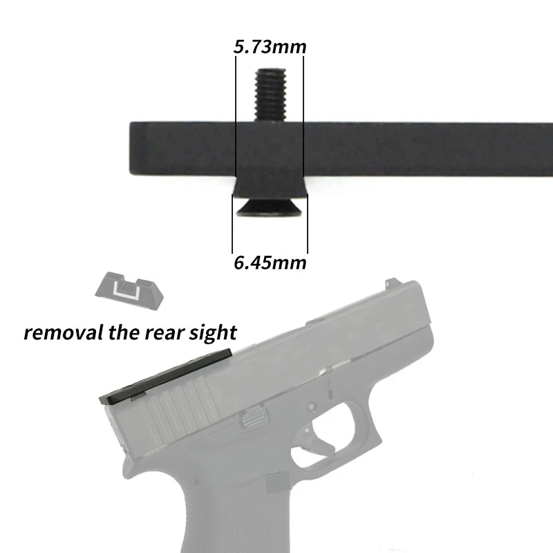 Universal Tactical Rear Sight Scope Mount Plate Base Red Dot Scopes Adapter Fits All Glock Except 21/42/43 Handgun Pistol Caza