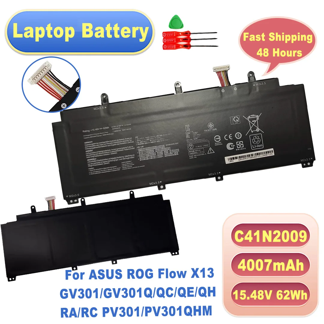 FKYGC Replacement C41N2009 15.48V 62Wh 4007mAh Laptop Battery for ASUS ROG Flow X13 GV301/GV301Q/QC/QE/QH/RA/RC PV301/PV301QHM