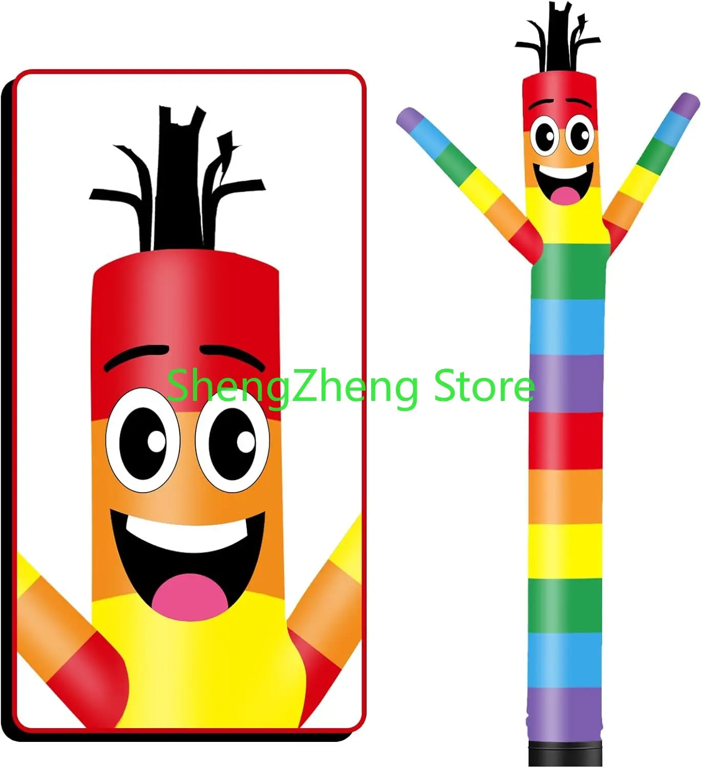 1Pcs 20FT Tall Inflatable Tube Man Rainbow Wacky Wavy Dancing Guy  (Blower Not Included)